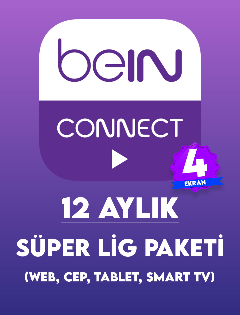 Bein Connect Süper Lig Paketi 12 Aylık ( 4 Ekran )