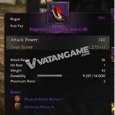 Superior Exalted Vixen (+8) 1psh 4dex